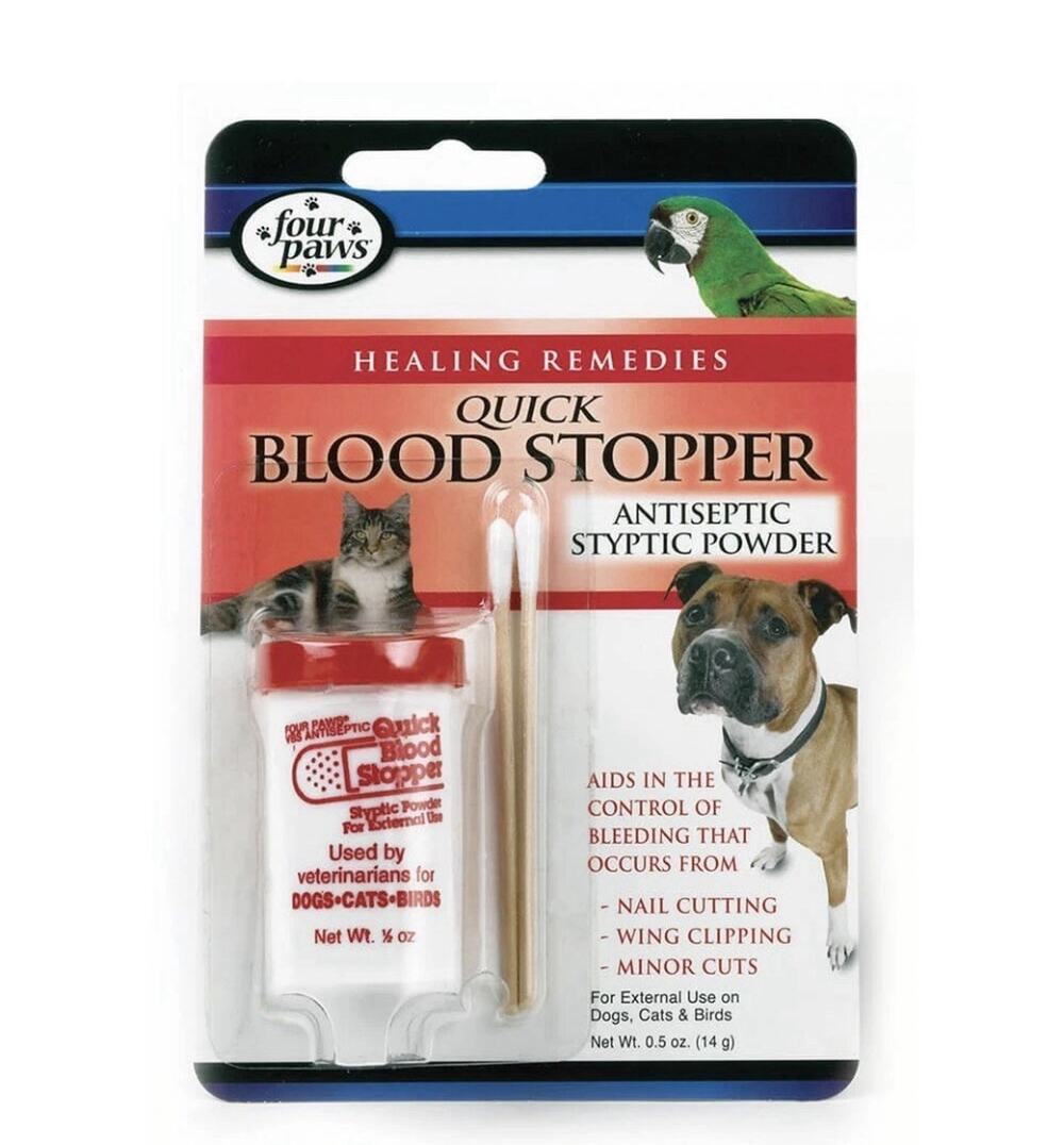 Four Paws Quick Blood Stop Powder 0.5 oz Antiseptic Styptic for Pets